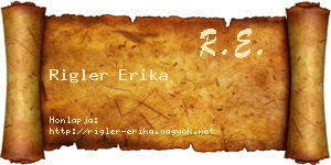 Rigler Erika névjegykártya